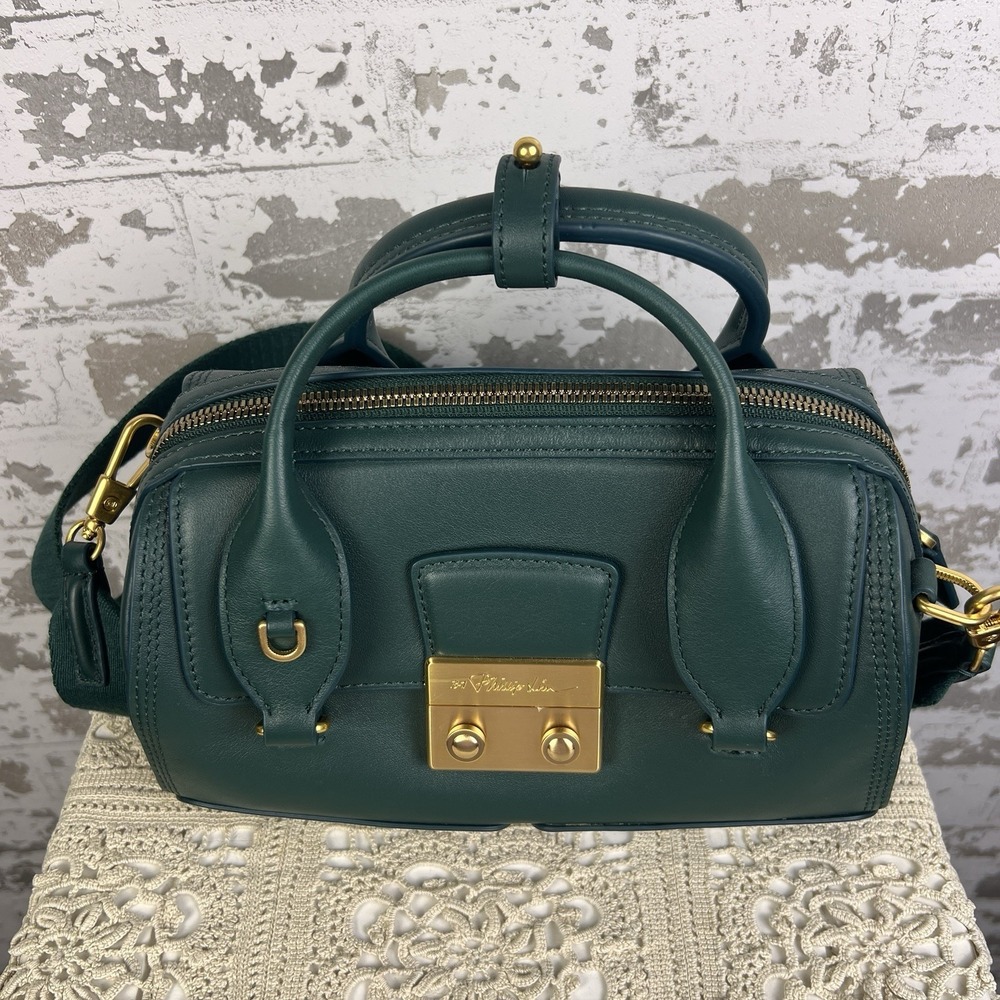 3.1 Phillip Lim Pashli Duffle Purse Forest Green Gold Hardware EUC - Picture 3 of 16